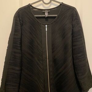 Alfani Black Ribbed Zip-Up Jacket